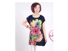 山东济南便宜库存大码女装T恤批发 聊城厂家直销，低价中老年服装优选